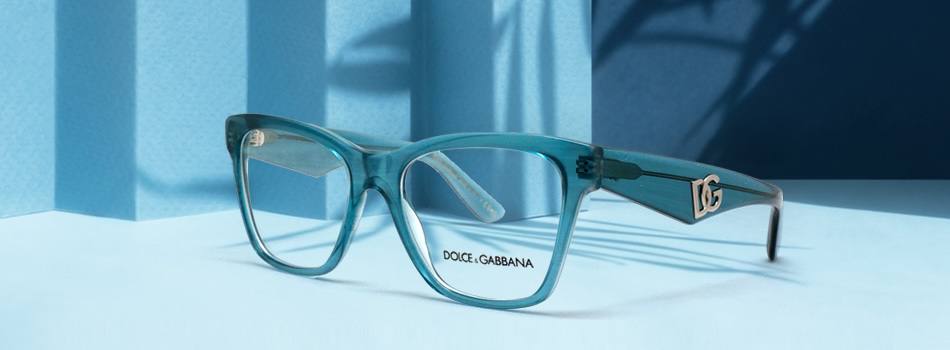 عینک طبی دولچه و گابانا با فریم آبی شفاف 